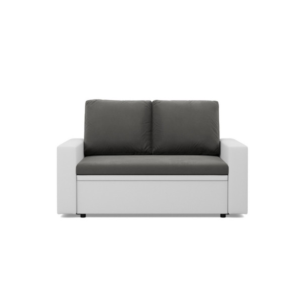 Rozkładana sofa, CAPERO, ekoskóra, 148x87x90 cm, biały, szary | TYLETEGOTU 772870
