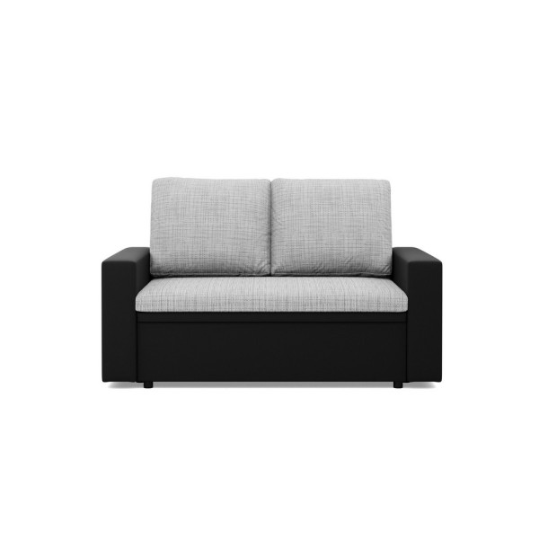 Rozkładana sofa, CAPERO, ekoskóra, 148x87x90 cm, czarny, szary | TYLETEGOTU 772868