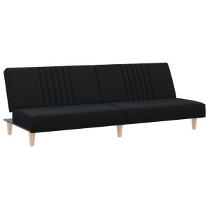 Rozkładana sofa Czarny Tkanina vidaXL 471216 Rozkładana sofa Czarny Tkanina vidaXL 471216