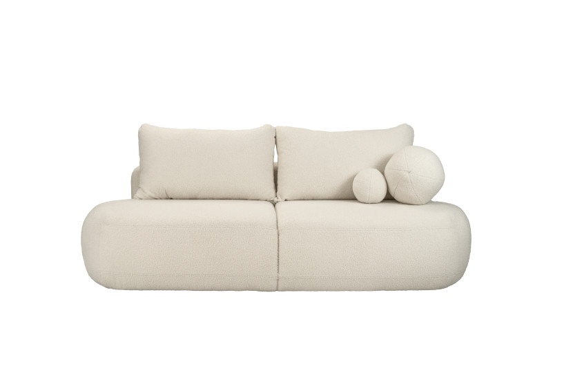Rozkładana Sofa Fabo z pojmnikiem na pościel, tkanina Quelle Ecru 652494