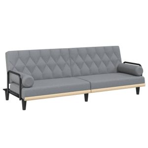 Rozkładana sofa Szary Tkanina vidaXL 471210 Rozkładana sofa Szary Tkanina vidaXL 471210