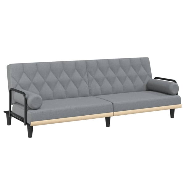 Rozkładana sofa Szary Tkanina vidaXL 471210