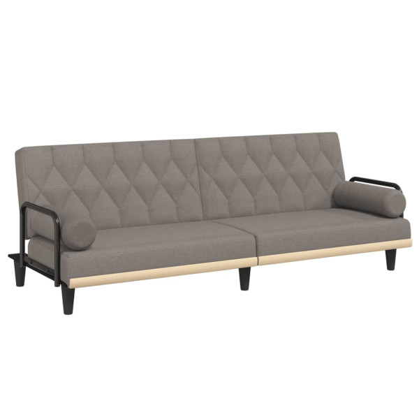 Rozkładana sofa Taupe Tkanina vidaXL 471229