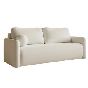 Rozkładana sofa w modnej kremowej tkaninie boucle 219cm LUNS 991466 Rozkładana sofa w modnej kremowej tkaninie boucle 219cm LUNS 991466