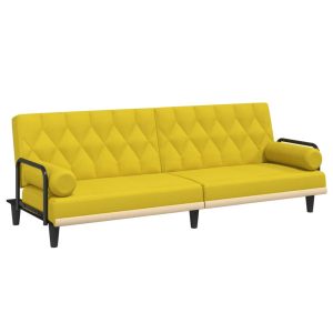 Rozkładana sofa Żółty Tkanina vidaXL 471232 Rozkładana sofa Żółty Tkanina vidaXL 471232