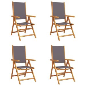 Rozkładane krzesła ogrodowe, 4 szt., antracyt, drewno i tkanina 668202 Rozkładane krzesła ogrodowe, 4 szt., antracyt, drewno i tkanina 668202