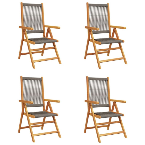 Rozkładane krzesła ogrodowe, 4 szt., szare, drewno akacjowe 669511
