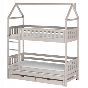 Rozkładane łóżko piętrowe z szufladami i stelazem flex IGA 80×200 kaszmir 871452 Rozkładane łóżko piętrowe z szufladami i stelazem flex IGA 80×200 kaszmir 871452