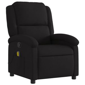 Rozkładany fotel masujący, czarny, obity tkaniną 375014 Rozkładany fotel masujący, czarny, obity tkaniną 375014