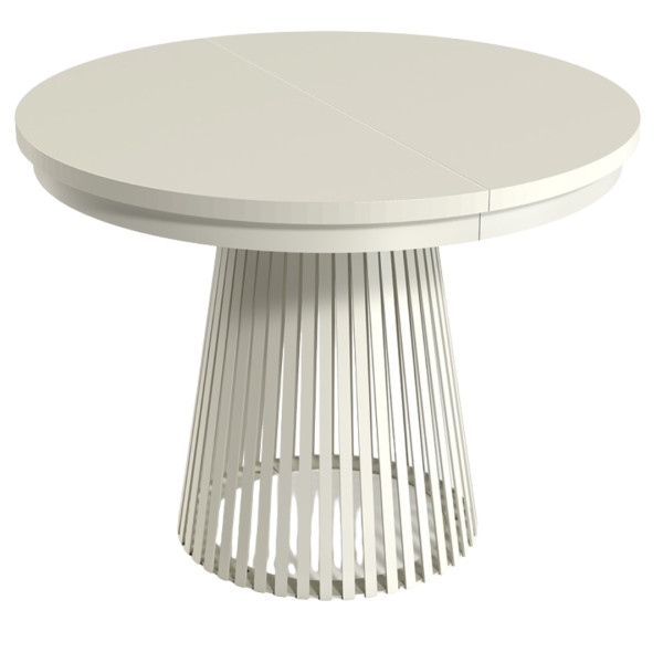Rozkładany OKRĄGŁY Stół LAMELLA 100-140-180 cm kaszmir metal nowoczesny 722860