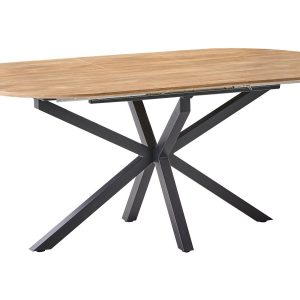 Rozkładany stół do jadalni 140/180 x 90 cm żelazne nogi blat MDF brązowy 825614 Rozkładany stół do jadalni 140/180 x 90 cm żelazne nogi blat MDF brązowy 825614