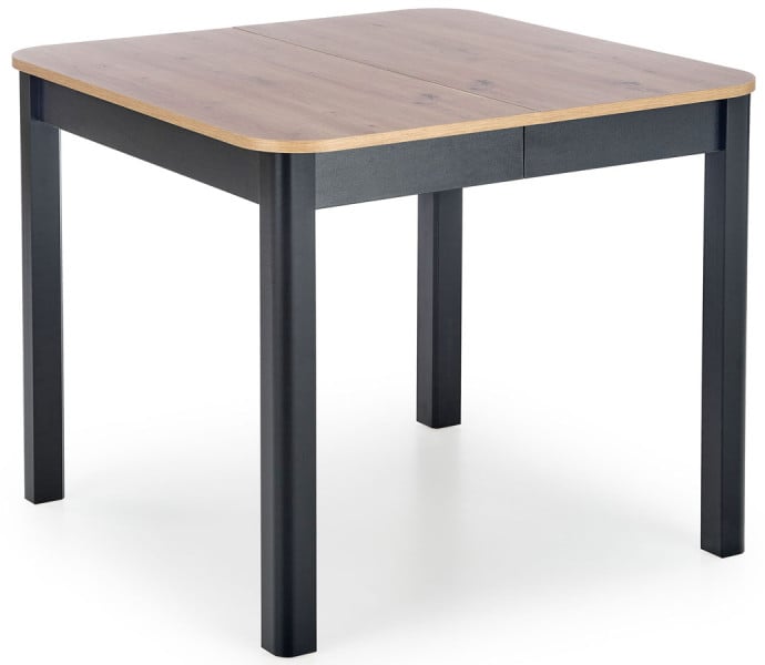 Rozkładany stół kwadratowy dąb artisan + czarny - Xyrix 334303