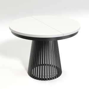 Rozkładany Stół LAMELLA 100-140-180 cm Biały Okrągły Metalowa Podstawa 722870 Rozkładany Stół LAMELLA 100-140-180 cm Biały Okrągły Metalowa Podstawa 722870
