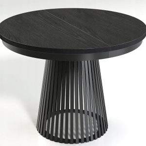 Rozkładany Stół LAMELLA 100-140-180 cm Czarny Okrągły Metalowa Podstawa 722857 Rozkładany Stół LAMELLA 100-140-180 cm Czarny Okrągły Metalowa Podstawa 722857