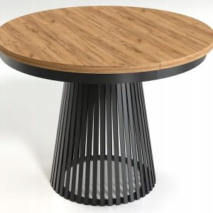 Rozkładany Stół LAMELLA 100-140-180 cm Dąb Craft Okrągły Metalowa Podstawa 722864 Rozkładany Stół LAMELLA 100-140-180 cm Dąb Craft Okrągły Metalowa Podstawa 722864