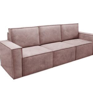 Różowa sofa sztruksowa ORTO trzyosobowa modułowa 324992 Różowa sofa sztruksowa ORTO trzyosobowa modułowa 324992