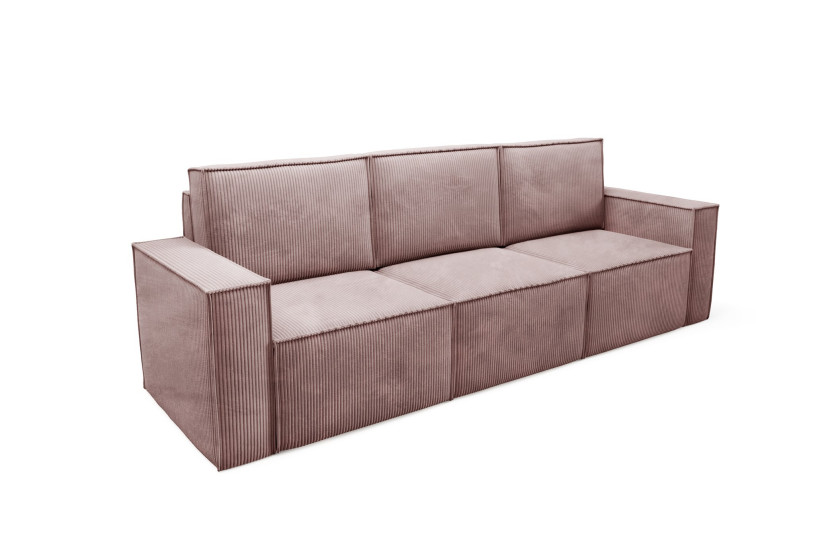 Różowa sofa sztruksowa ORTO trzyosobowa modułowa 324992