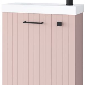 Różowa szafka łazienkowa NOOK 55 z umywalką Slim-Line i czarnym uchwytem HI 723630 Różowa szafka łazienkowa NOOK 55 z umywalką Slim-Line i czarnym uchwytem HI 723630