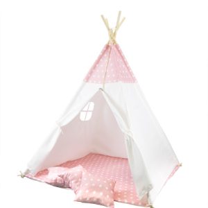 Różowy namiot tipi dla dzieci + poduszki PREMIUM 79418