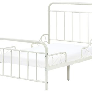 Rozsuwane łóżko dziecięce ze stelażęm 90 x 130/160/200 cm złamana biel 865791 Rozsuwane łóżko dziecięce ze stelażęm 90 x 130/160/200 cm złamana biel 865791