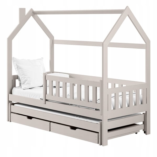 Rozsuwane łóżko w kształcie domku dla dziecka MONKEY 80x180 kaszmirowe 868977