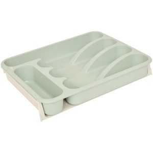 Rozsuwany organizer na sztućce do szuflady Poly zielony 28-48.5 cm 1043686 Rozsuwany organizer na sztućce do szuflady Poly zielony 28-48.5 cm 1043686
