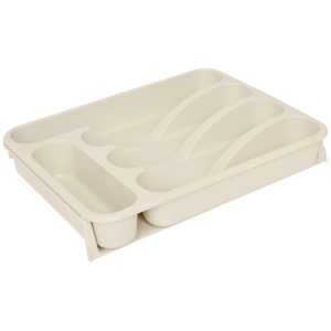 Rozsuwany organizer na sztućce Poly beżowy wkład do szuflady 28-48.5 cm 1043689 Rozsuwany organizer na sztućce Poly beżowy wkład do szuflady 28-48.5 cm 1043689