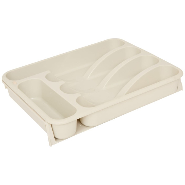 Rozsuwany organizer na sztućce Poly beżowy wkład do szuflady 28-48.5 cm 1043689