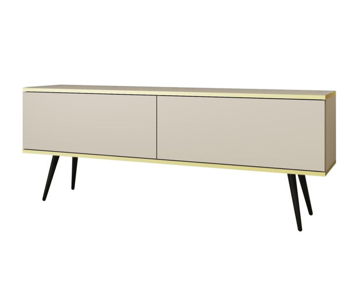 RTV na czarnych nogach rtv ORO 135cm Beżowa 351037