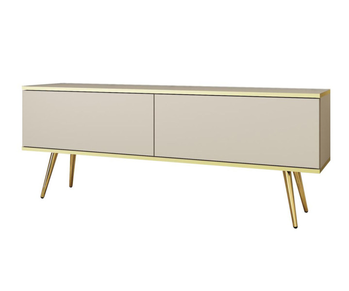 RTV ORO na złotych nogach ORO 135cm Beżowa 351036