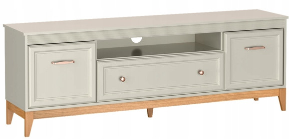 RTV WINDSOR 179 Cashmere Frez Front Dębowe Nogi Szuflada Półka 722847