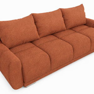 Ruda kanapa pikowana z funkcją spania sofa rozkładana wersalka Honey 3 1004103 Ruda kanapa pikowana z funkcją spania sofa rozkładana wersalka Honey 3 1004103