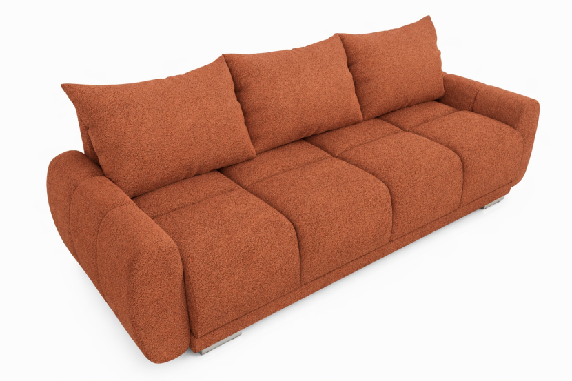 Ruda kanapa pikowana z funkcją spania sofa rozkładana wersalka Honey 3 1004103