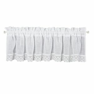 Rustykalna firana LISA 30×150 cm z koronką biała 722698 Rustykalna firana LISA 30×150 cm z koronką biała 722698