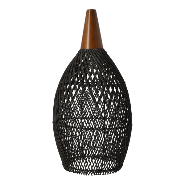 Rustykalna rattanowa lampa wisząca - 25cm czarna 342550