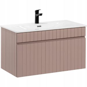 Ryflowana szafka łazienkowa 60 cm ICONIC ROSE z umywalką SKY 335704