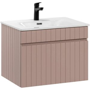 Ryflowana szafka łazienkowa 60 cm ICONIC ROSE z umywalką SKY 335703