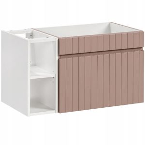 Ryflowana szafka pod umywalkę ICONIC ROSE z regałem 80cm 335662