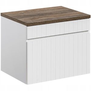 Ryflowana szafka pod umywalkę ICONIC WHITE z blatem 335664