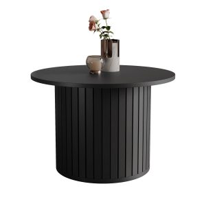 Ryflowany okrągły stolik kawowy SENTO II – czarny 712902 Ryflowany okrągły stolik kawowy SENTO II – czarny 712902