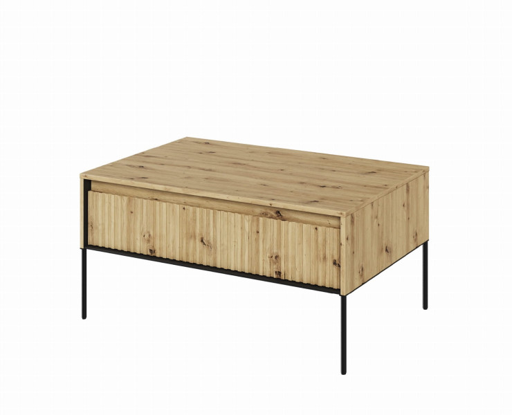 Ryflowany stolik kawowy do salonu w kolorze dąb artisan FLORES 805114