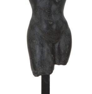Rzeźba z czarnej żywicy na metalowej podstawie 19x17x50 cm 1064172 Rzeźba z czarnej żywicy na metalowej podstawie 19x17x50 cm 1064172