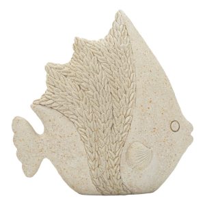 Rzeźba z żywicy w kształcie ryby, beżowa, 16,7 x 6,5 x 16,8 cm 1001612 Rzeźba z żywicy w kształcie ryby, beżowa, 16,7 x 6,5 x 16,8 cm 1001612