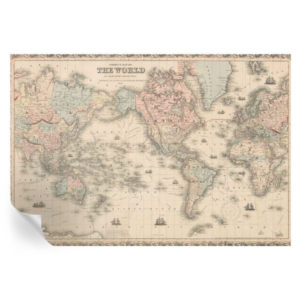 Samoprzylepna tapeta Historyczna mapa 152x104 Wallfluent 935580