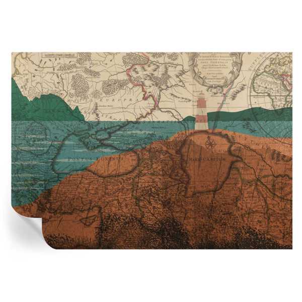 Samoprzylepna tapeta Historyczna mapa 208x146 Wallfluent 935565