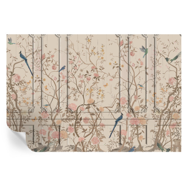 Samoprzylepna tapeta Ptaki i kwiaty 104x70 Wallfluent 935767