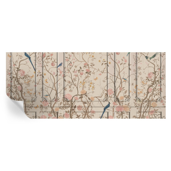 Samoprzylepna tapeta Ptaki i kwiaty 250x104 Wallfluent 935736