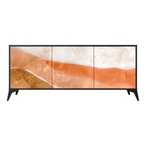 SANDHILLS SPLENDOUR Komoda 3 drzwi Czarna-Metalowa gwiazdka czarna 442438 SANDHILLS SPLENDOUR Komoda 3 drzwi Czarna-Metalowa gwiazdka czarna 442438