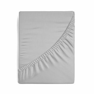 Satynowe Prześcieradło 100×200+30cm Srebrne z Gumką 723454