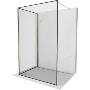 Ścianka prysznicowa Walk-in Mexen Kioto 110 x 80 cm, czarny wzór, złota 506237 Ścianka prysznicowa Walk-in Mexen Kioto 110 x 80 cm, czarny wzór, złota 506237